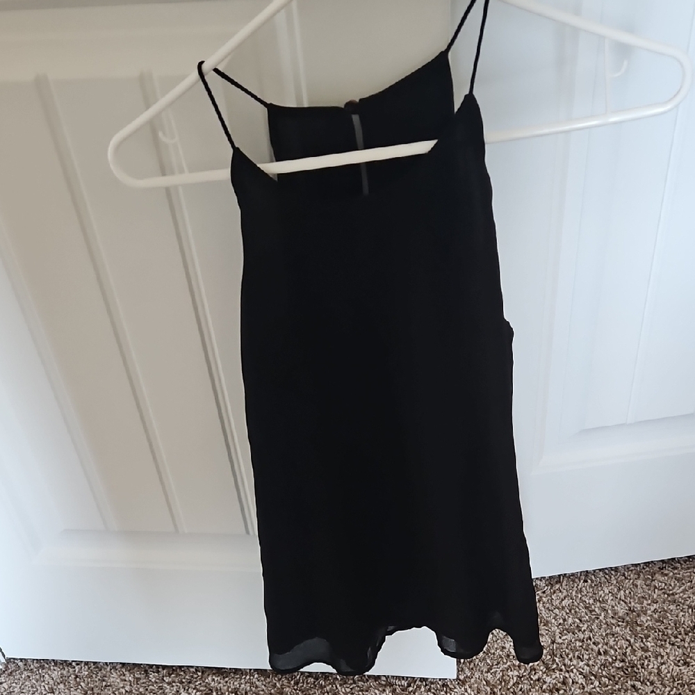 Chic Black Camisole with Spaghetti Straps